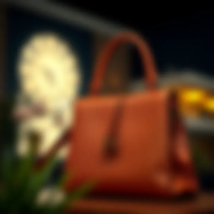 Elegant leather handbag showcasing modern design