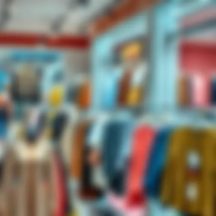 Budget-Friendly Fashion Finds Stylish display of budget-friendly fashion items at the outlet center