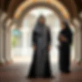 Elegant abaya ensemble showcasing traditional and modern design elements