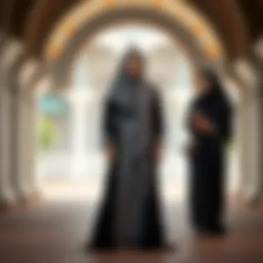 Elegant abaya ensemble showcasing traditional and modern design elements