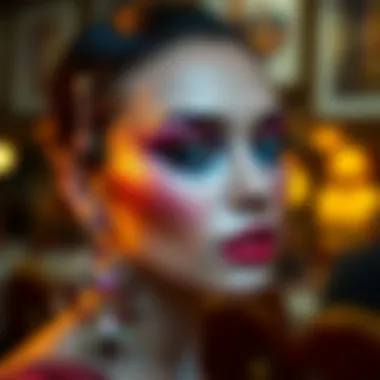 Vibrant Evening Makeup Trends Elegant evening makeup showcasing vibrant colors.