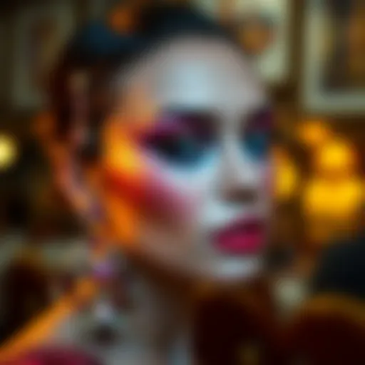 Vibrant Evening Makeup Trends Elegant evening makeup showcasing vibrant colors.