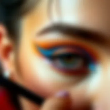 Intricate Eye Makeup Techniques Close-up of intricate eye makeup techniques.