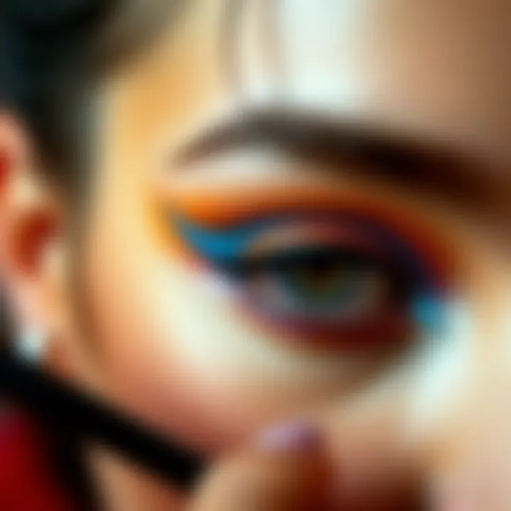 Intricate Eye Makeup Techniques Close-up of intricate eye makeup techniques.