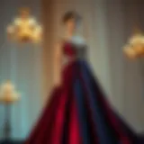 Exquisite Evening Elegance Elegant evening gown showcasing luxurious fabric and design
