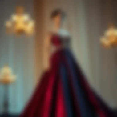 Exquisite Evening Elegance Elegant evening gown showcasing luxurious fabric and design