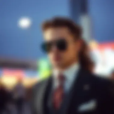 Combination of accessories with a suit, highlighting style choices