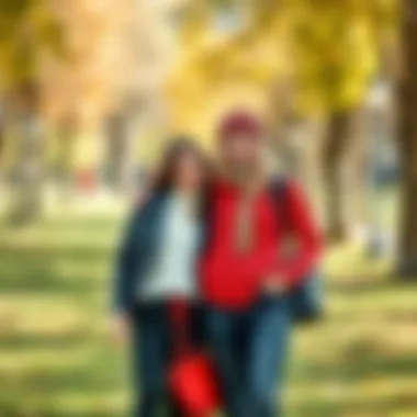 Chic Matching Outfits for Moms and Kids Stylish mother and child wearing matching outfits in a park