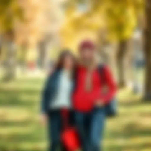 Chic Matching Outfits for Moms and Kids Stylish mother and child wearing matching outfits in a park