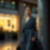 Elegant outfit in anthracite light gray showcasing modern fashion trends