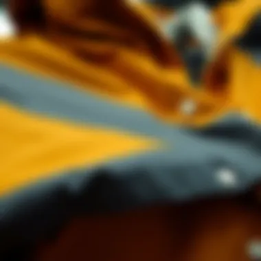 Details of high-quality fabric used in Armine raincoats