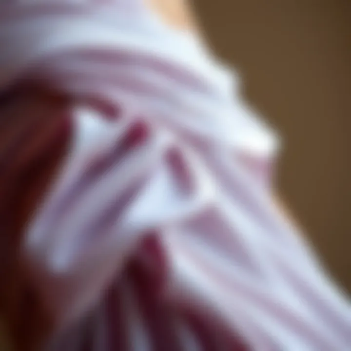 Close-up of unique fabric details on an asymmetrical gown