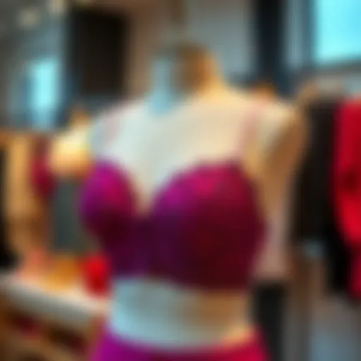 A stylish balenli bralet displayed on a mannequin in a fashion boutique.