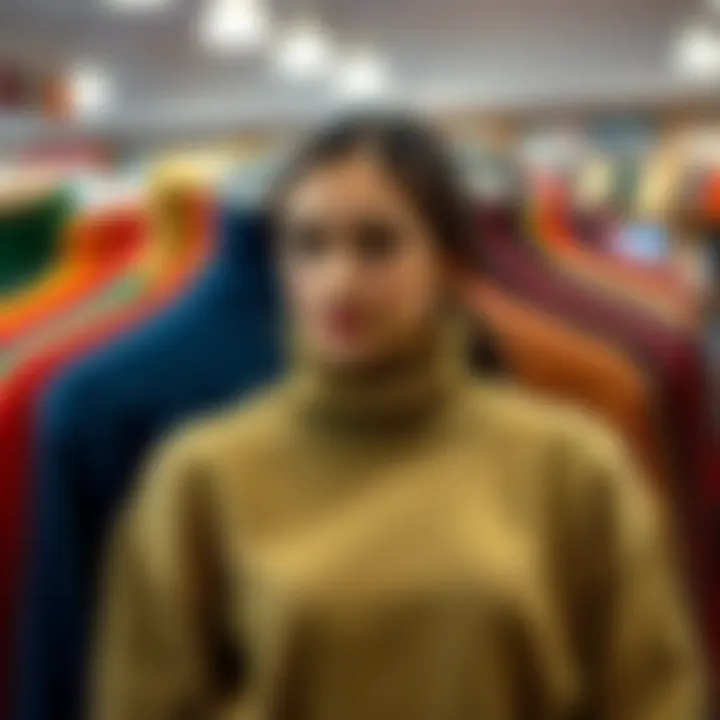 Colorful Turtleneck Selection A versatile turtleneck sweater in various colors on display