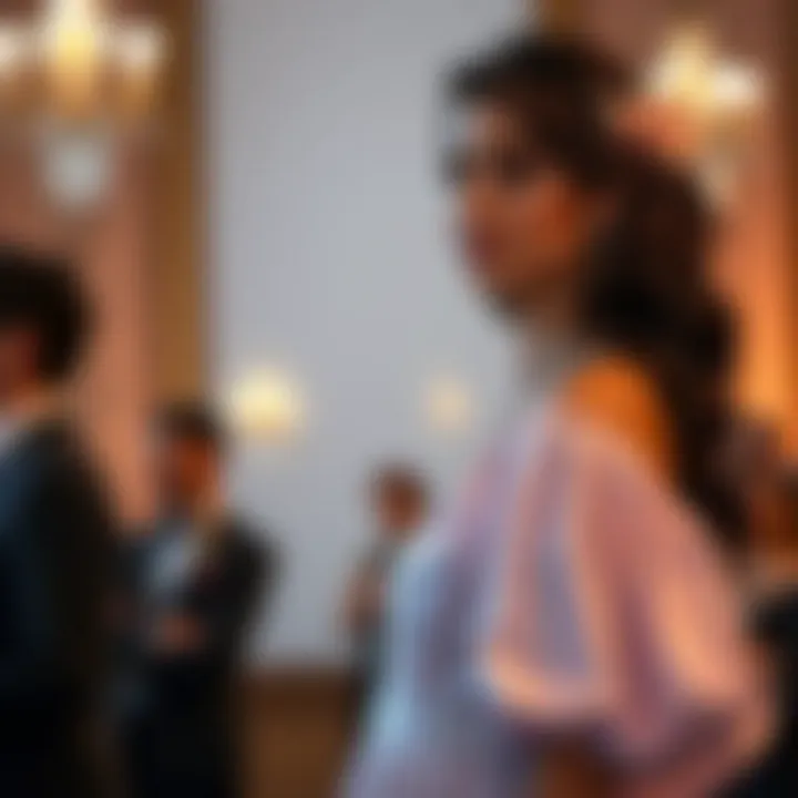 Showcasing Elegance at Formal Events A stunning balloon sleeve dress showcased at a formal event