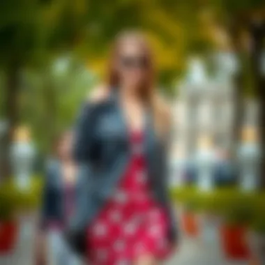 Chic Dress with Leather Jacket Stylish outfit featuring a leather jacket with a chic dress