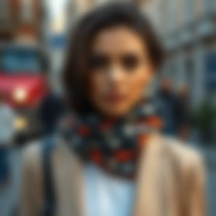 Versatility of Scarf in Personal Style A stylish individual wearing a scarf, demonstrating versatility in fashion choices.