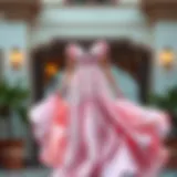 Elegant summer dress showcasing flowing fabric