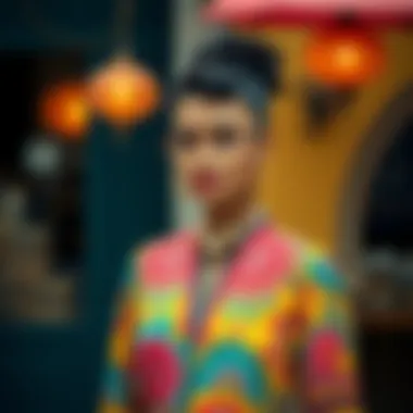 Vibrant Patterns: A Stylish Choice Stylish dress with intricate patterns and vibrant colors