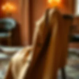 Elegant coat draped over a chair