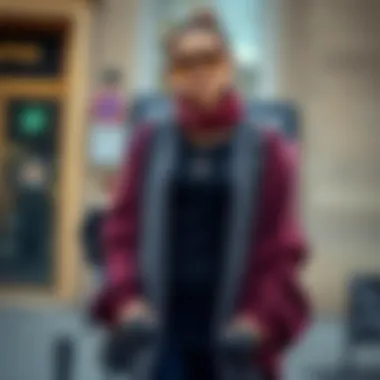 Stylish layering with an oversized cardigan and accessories