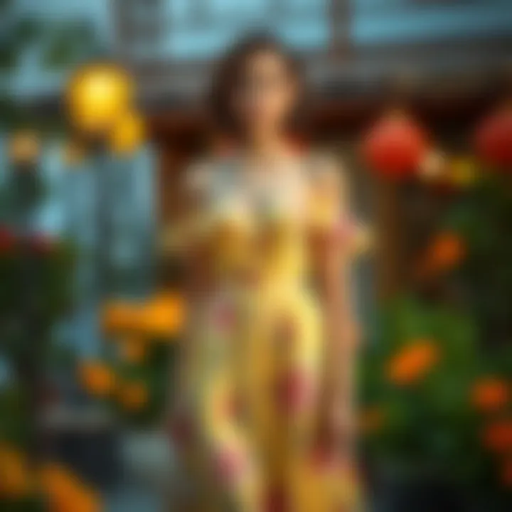 Elegant summer dress in vibrant colors