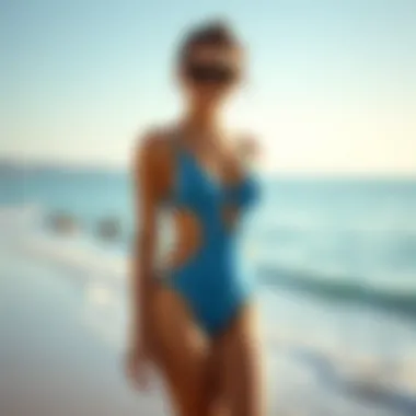 Confidence at the Beach in a Flattering Swimsuit Confident woman enjoying the beach in a flattering swimsuit