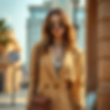 Accessorized Blazer Look Beige blazer with accessories showcasing a trendy outfit