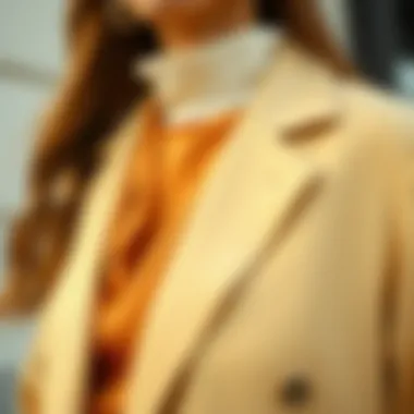 Color Coordination with Beige Close-up of color harmony with beige blazer and other pieces