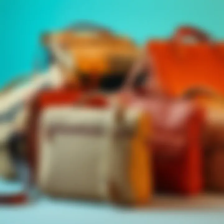 A collection of beige portfolio bags showcasing different styles