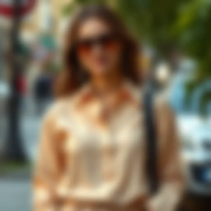 Chic Beige Shirt Outfit A chic outfit featuring a beige shirt paired with accessories