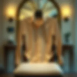 A stylish beige shirt elegantly draped over a chair