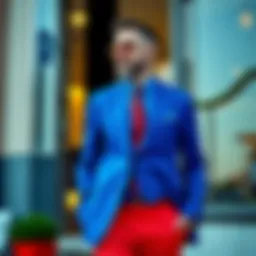 Stylish suit combination with vibrant colors