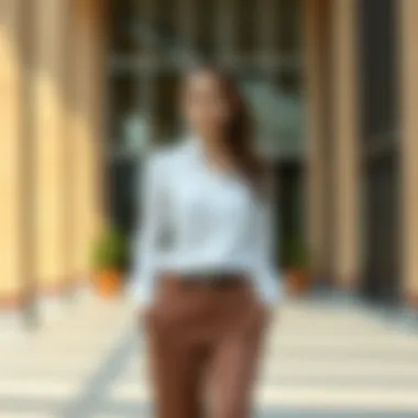 Sophisticated Office Attire with White Shirt and Sleek Trousers Sophisticated office attire featuring white shirt and sleek trousers