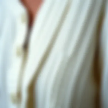 Textural Detail of White Cardigan Close-up of a white cardigan texture