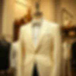 Elegant white tuxedo on a mannequin