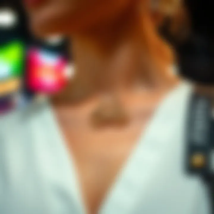 Fashionable Bicycle Necklace Bicycle necklace worn in a fashionable setting