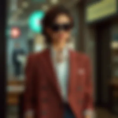 Blazer accented with accessories