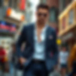 Elegant blazer jacket styled with casual outfit