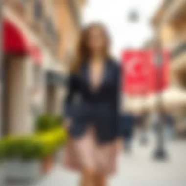 Stylish blazer paired with a modest dress