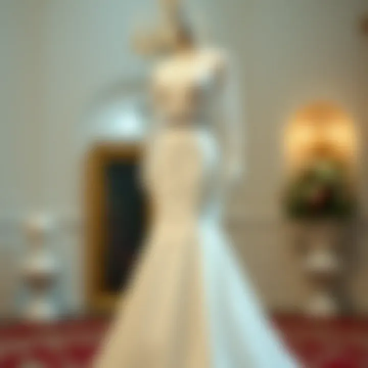 Elegance of High-Neck Wedding Dresses A stunning high-neck wedding dress displayed elegantly