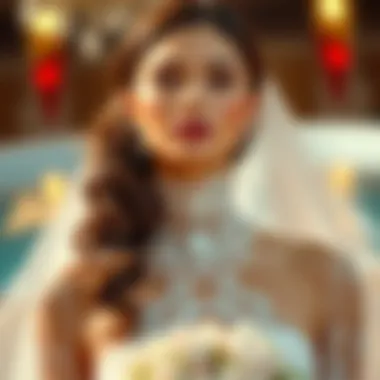 Chic High-Neck Design for the Modern Bride A modern bride showcasing a chic high-neck design