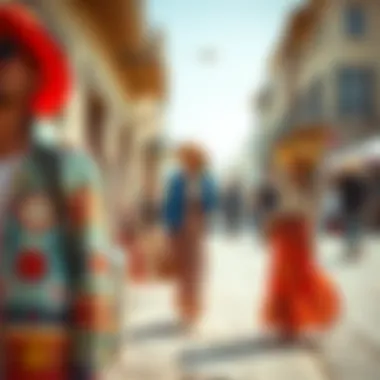 The Journey of Bohemian Fashion An artistic depiction of the evolution of bohemian fashion through the decades