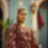 A beautifully styled bohemian outfit featuring layers and unique patterns