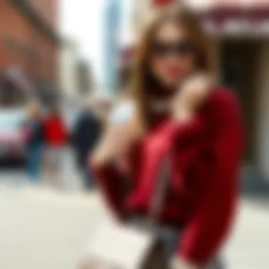 Chic Accessories with Burgundy Burgundy sweater paired with chic accessories for a special occasion