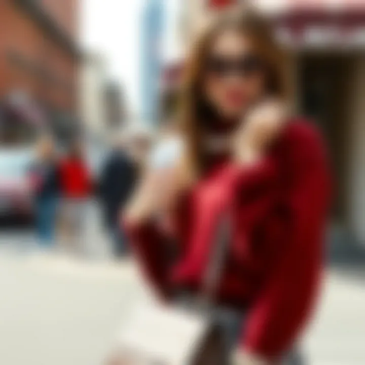 Chic Accessories with Burgundy Burgundy sweater paired with chic accessories for a special occasion