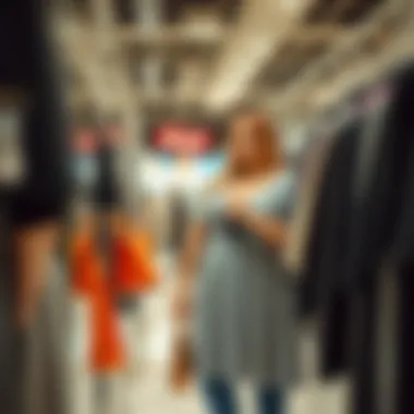 Exploring Plus-Size Fashion Options Shoppers exploring plus-size fashion options in a store