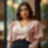 Elegant Plus-Size Crop Blouse Stylish plus-size crop blouse with elegant design