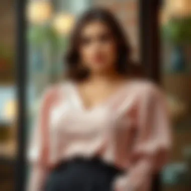 Elegant Plus-Size Crop Blouse Stylish plus-size crop blouse with elegant design