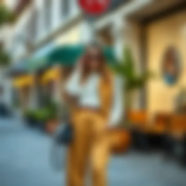 A comfortable outfit featuring oversized pants and chic accessories